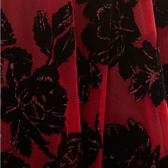 CITY STUDIOS Juniors' Flocked Fit & Flare Dress red and black dress size 1 New - Picture 3 of 13